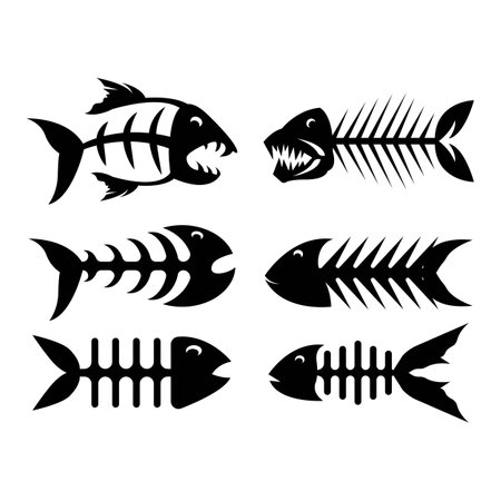 fishbone logo vector illustration design template.