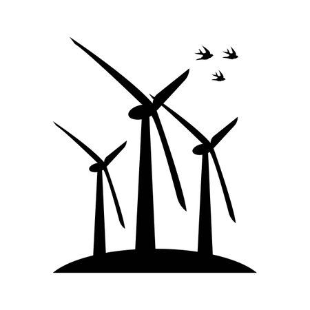 Windmill logo vector illustration flat design.