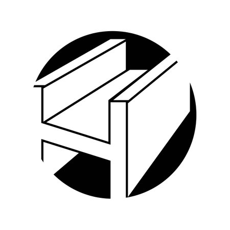 steel metallurgical beam profile symbol vector icon illustrationのイラスト素材