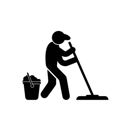 Mop and bucket cleaning vector isolated illustrationのイラスト素材