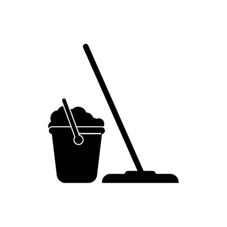 Mop and bucket cleaning vector isolated illustrationのイラスト素材