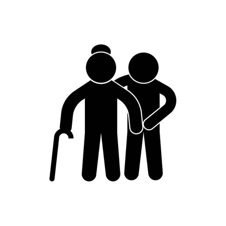 Elderly people icon logo vector illustration template design.のイラスト素材