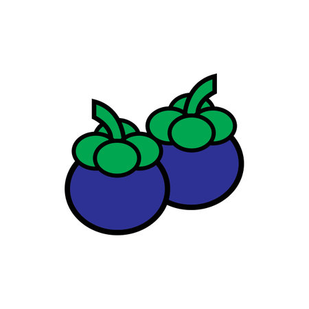 Vector mangosteen icon logo vector design templateのイラスト素材