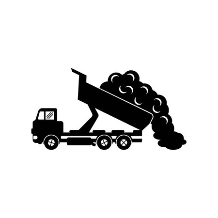Dump truck icon.vector illustration logo design.のイラスト素材