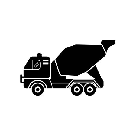 Concrete Mixer Truck Construction Logo Vector Templateのイラスト素材