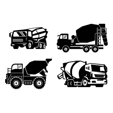 Concrete Mixer Truck Construction Logo Vector Templateのイラスト素材