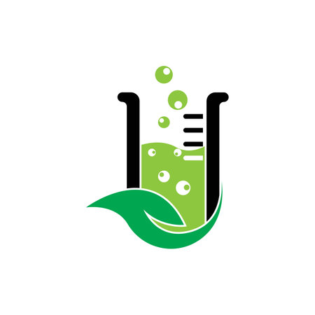 Eco green lab logo vector icon illustration designのイラスト素材