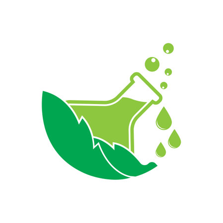 Eco green lab logo vector icon illustration designのイラスト素材