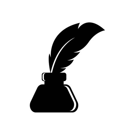 Feather pen Logo Template Vector Icon Designのイラスト素材