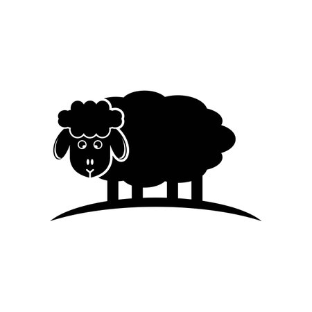 Cute sheep logo vector icon illustration designのイラスト素材