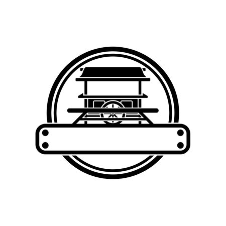 Vector Illustration for Angkringan food stall logo. Angkringan is a traditional food stall in Indonesia. Suitable for angringan food stall and cafe.のイラスト素材
