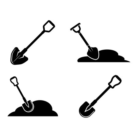 Shovel vector icon illustration logo template.のイラスト素材