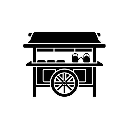 Vector Illustration for Angkringan food stall logo. Angkringan is a traditional food stall in Indonesia. Suitable for angringan food stall and cafe.のイラスト素材