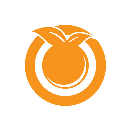 Orange fruit logo Vector illustration template designのイラスト素材