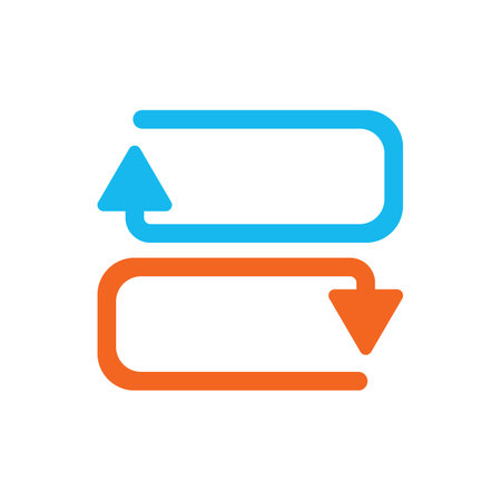 symbol of bidirectional arrows data transfer vectorのイラスト素材