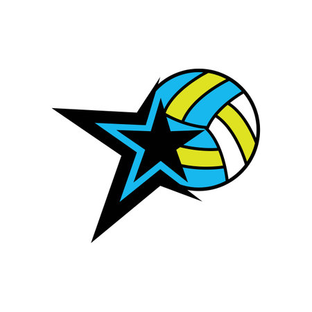 Volleyball logo icon design vector illustrationのイラスト素材