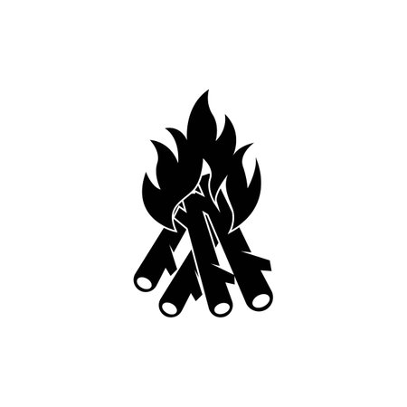 Bonfire icon logo vector,illustration design template.のイラスト素材