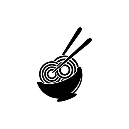 Noodle icon logo vector,illustration design template.のイラスト素材