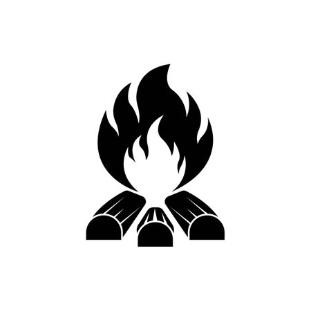 Bonfire icon logo vector,illustration design template.のイラスト素材