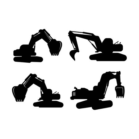 Excavator icon logo vector illustration template design.のイラスト素材