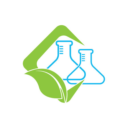 Eco green lab logo vector icon illustration designのイラスト素材