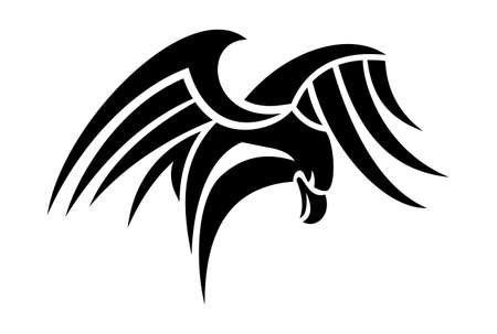 tribal eagle tattoo dsignのイラスト素材