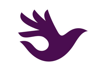 abstract bird fly hand logo icon vectorのイラスト素材