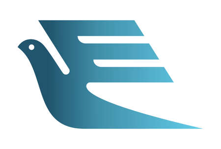 abstract bird fast express fly letter E graphic vector iconのイラスト素材