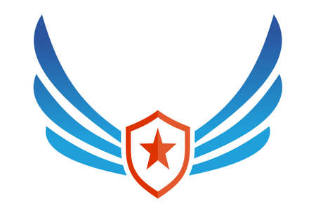 star guard shields wing power iconのイラスト素材