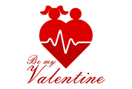 couple one heart love valentine logo iconのイラスト素材