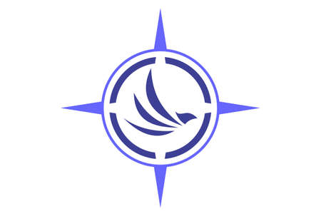 Bird compass vector design icon concept abstract graphic.のイラスト素材