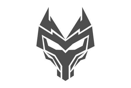 iron mask robotic abstract graphic vector design logo iconのイラスト素材