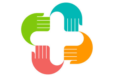 Colorful abstract medical hand designのイラスト素材