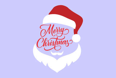 Abstract Santa Claus design with Merry Christmas typography.のイラスト素材
