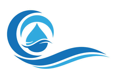 water waves abstract logo designのイラスト素材