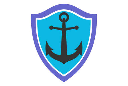 Anchor marine shield icon design.