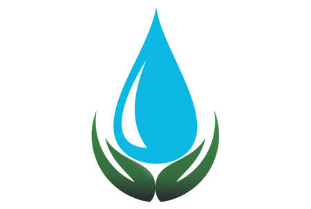 water and leaf natural logoのイラスト素材