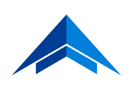 arrow up abstract building logo icon vector concept flat design