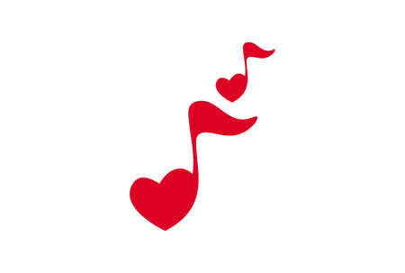 love note music song logo icon vector concept flat designのイラスト素材
