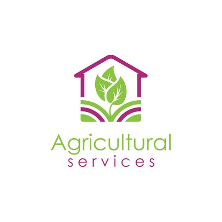 Agricultural green logo design templateのイラスト素材