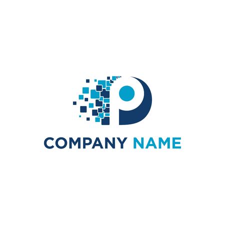 Initial DP logo design template for technology & computerのイラスト素材