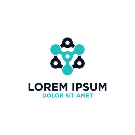 Logo design template unique modern for computer,networks & technologyのイラスト素材