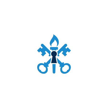 Combination of torch, key and keyhole  design vectorsのイラスト素材