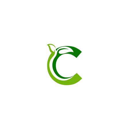 Combination of leaf and initial letters C design vectorsのイラスト素材
