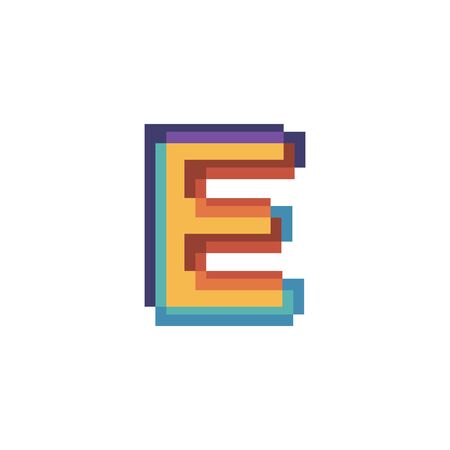 Initials letters E   design vectors modern colorfulのイラスト素材