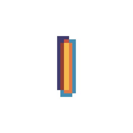 Initials letters I   design vectors modern colorfulのイラスト素材
