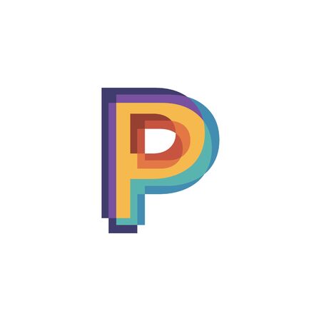 Initials letters P   design vectors modern colorfulのイラスト素材