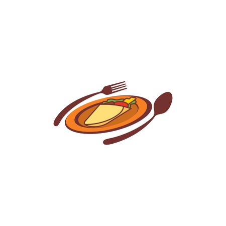 Combination of cutlery and plate design vectors for restaurantのイラスト素材