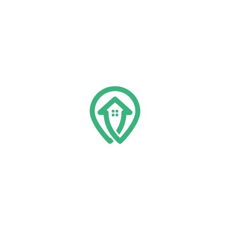 Combination of home and locations pin  design vectors uniqueのイラスト素材