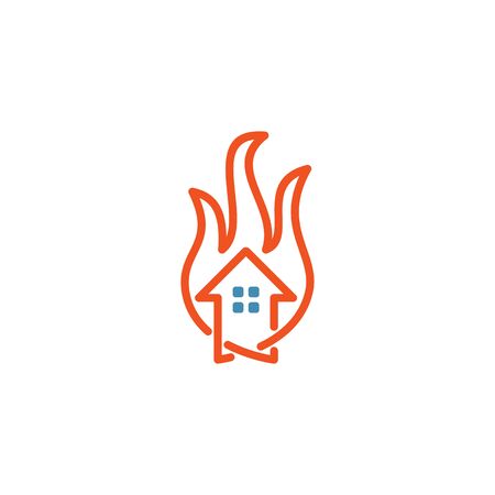 Combination of home and fire design vectors uniqueのイラスト素材
